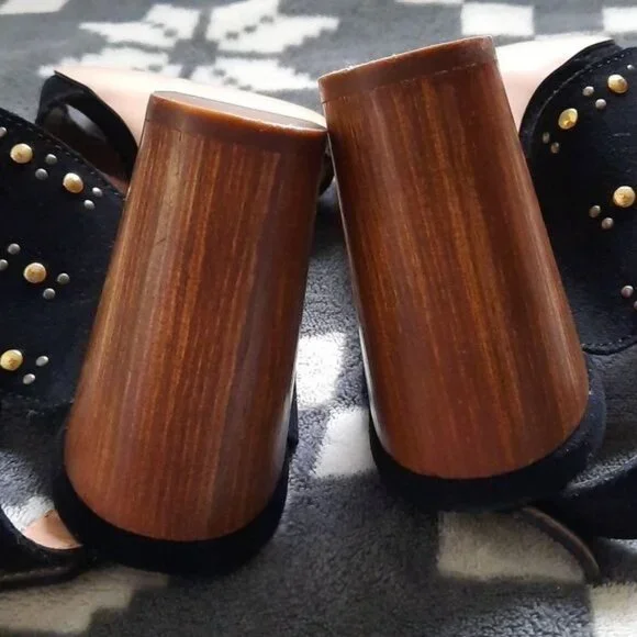 J.Crew Stella 3.5 Inch Block Heel Black Suede Leather Strappy Sandal Size 8.5 - Picture 13 of 16